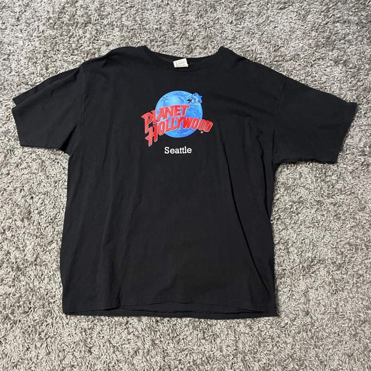 Planet Hollywood Men's Black T-shirt | Depop