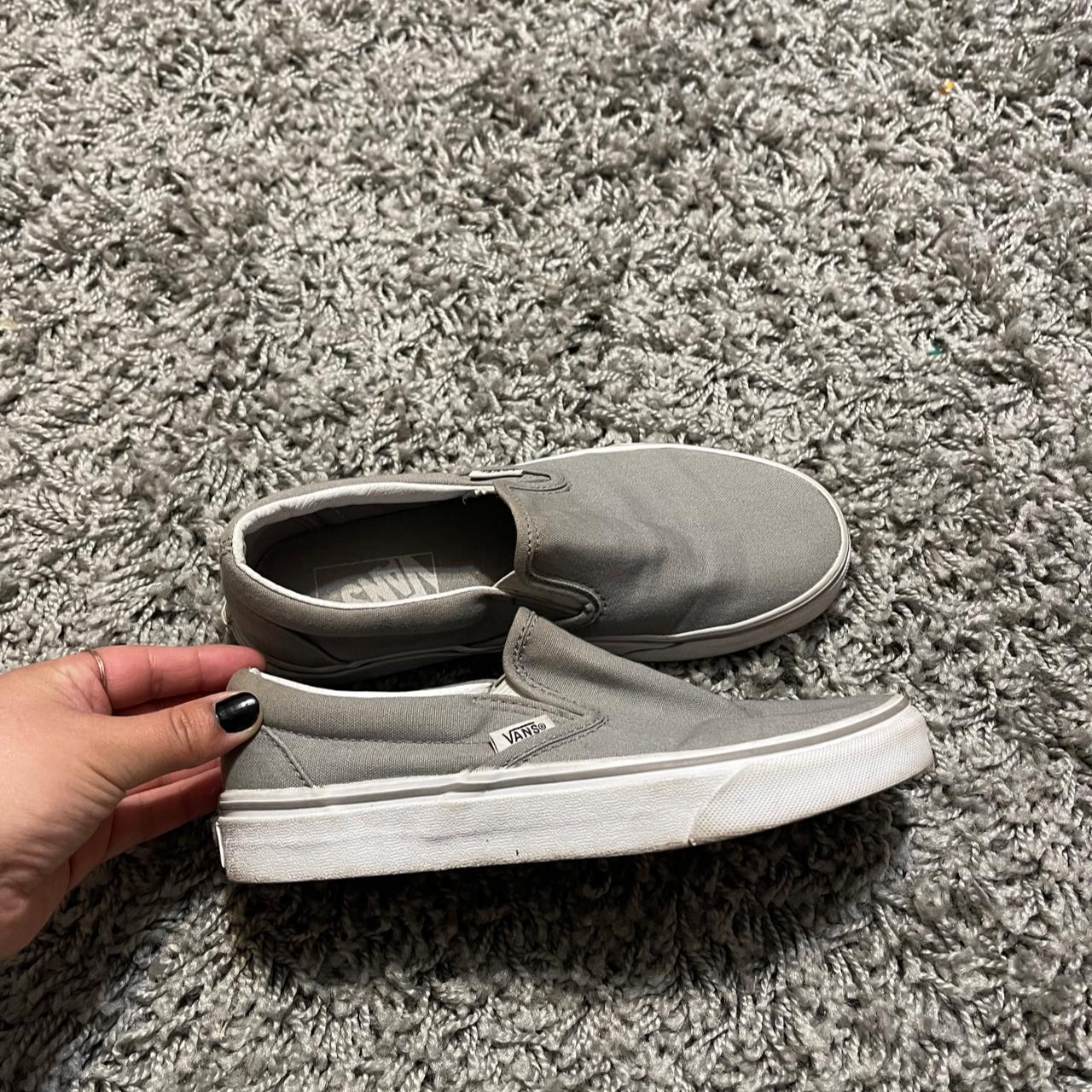 Vans Slip Ons Gray Womens Size 6.5 vans slip ons Depop