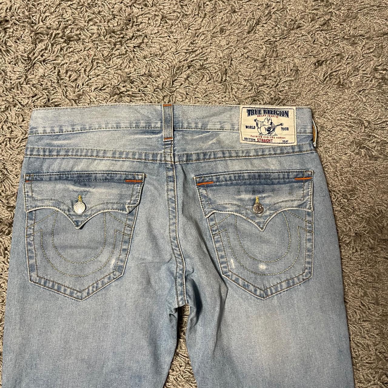 2000s Low Rise Light Wash Straight Cut Jeans Size... - Depop