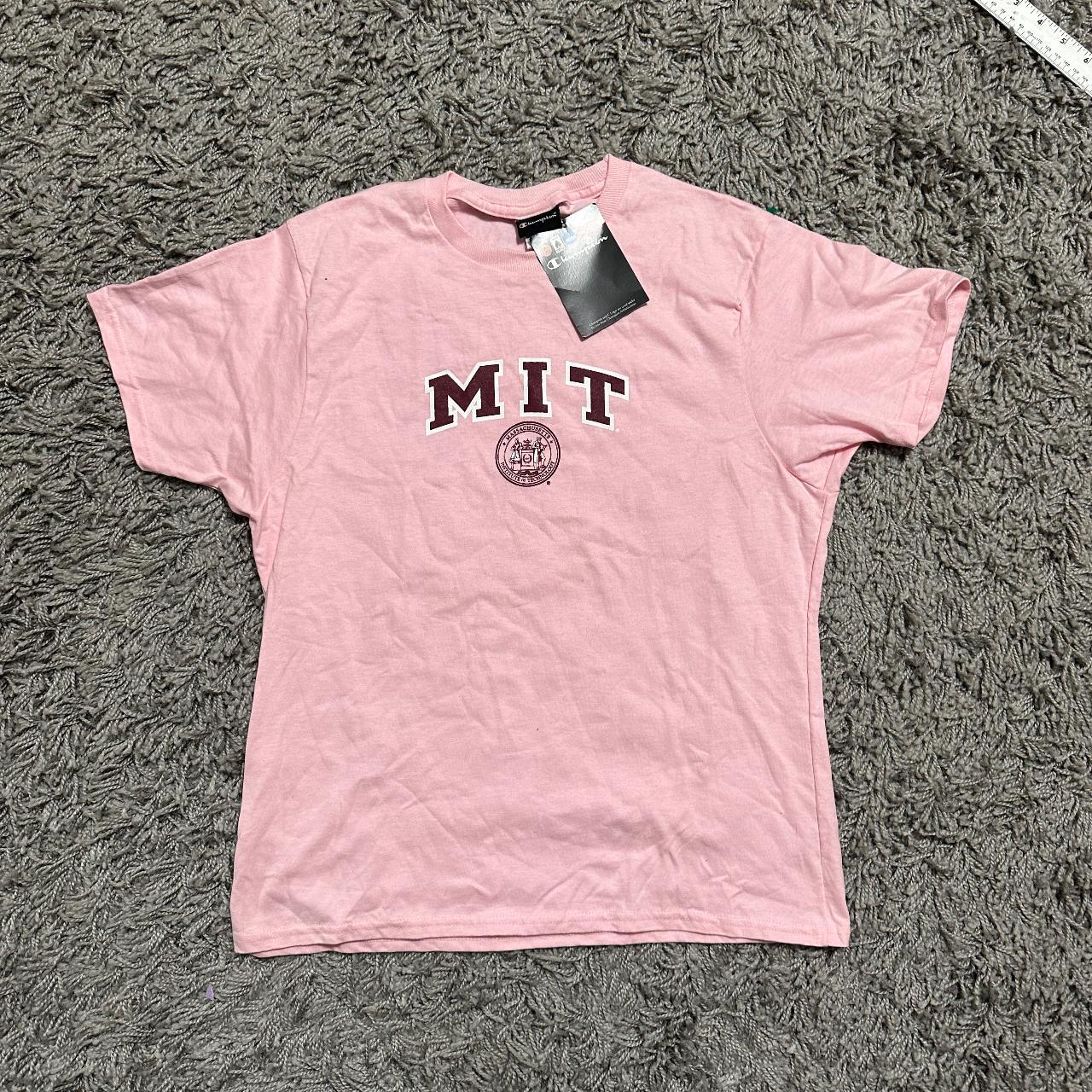 NWT MIT Champion Pink Tee Size XL... - Depop