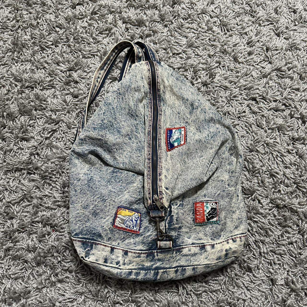 Insane 80s Acid Was Denim Backpack With Granola Girl... Depop