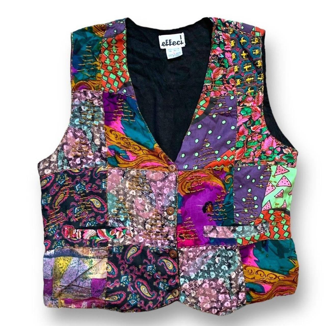 90s Effeci Vest Vintage Size Large Vibrant... - Depop