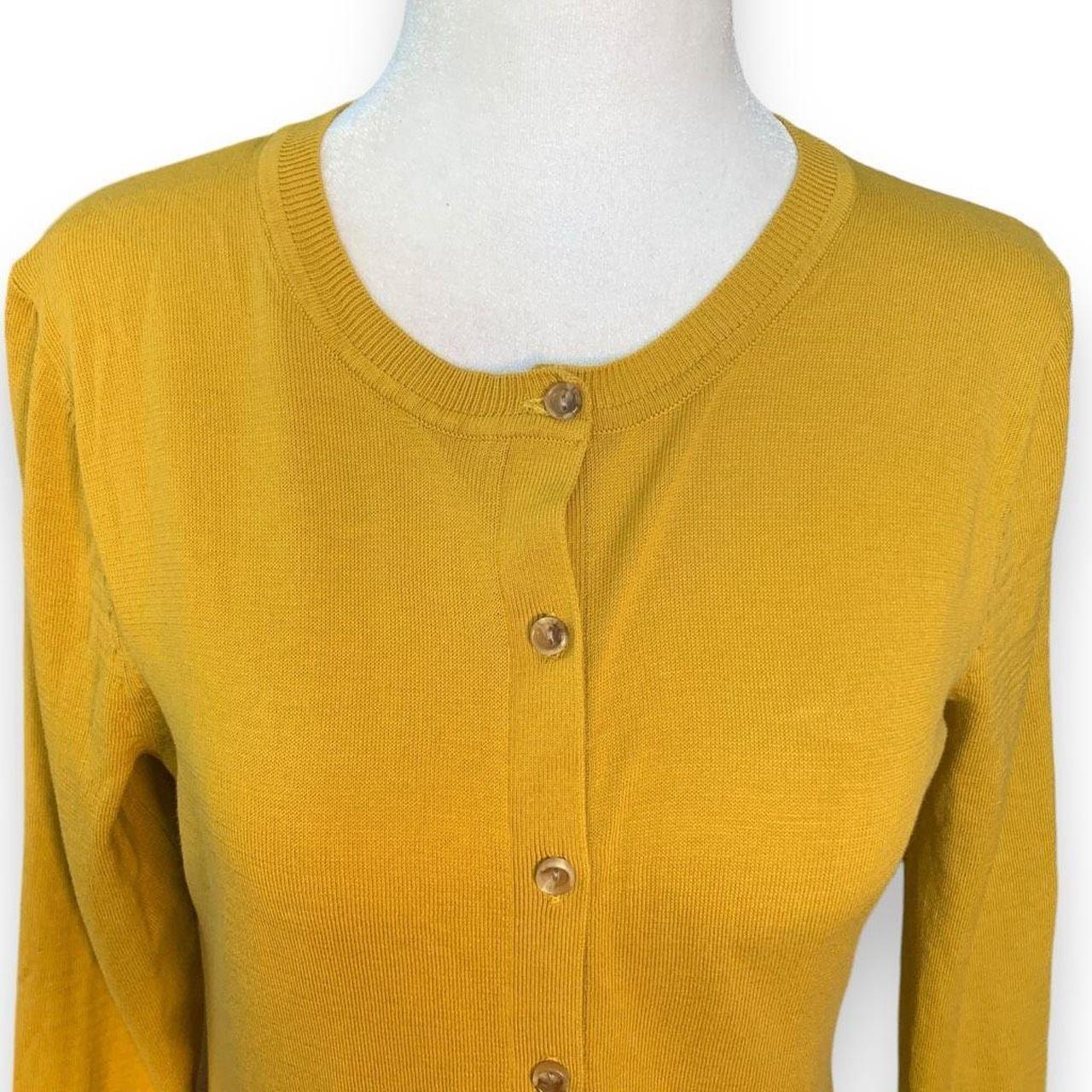 Ann Taylor LOFT Mustard Yellow Button Up Cardigan