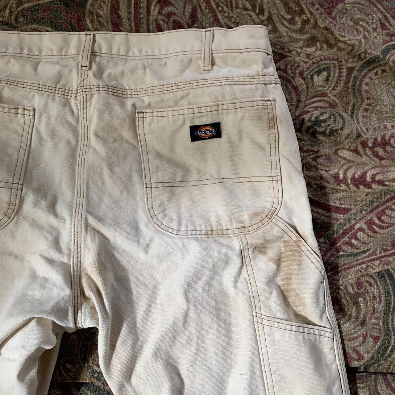 cream Dickies carpenter jeans these use to be a... - Depop