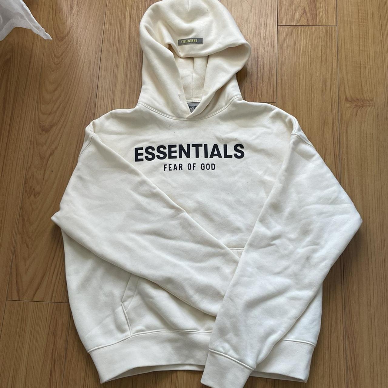 Essentials Fear Of God Hoodie In Cream Size S - Depop