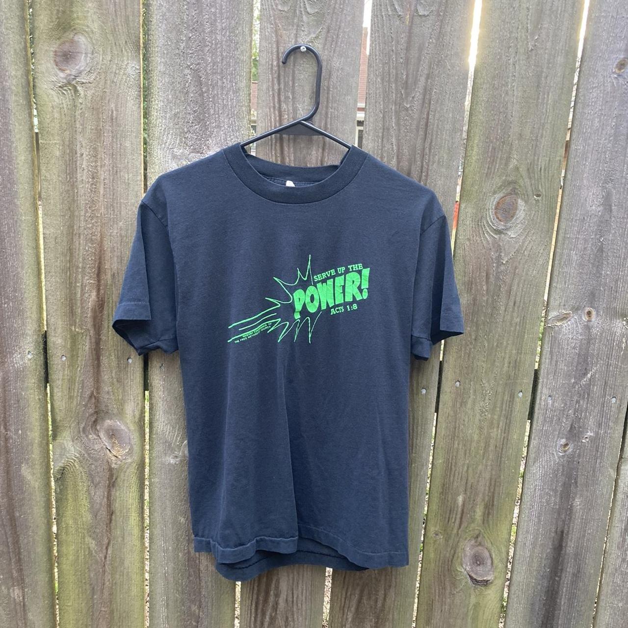 Screen Stars Women's Black and Green T-shirt