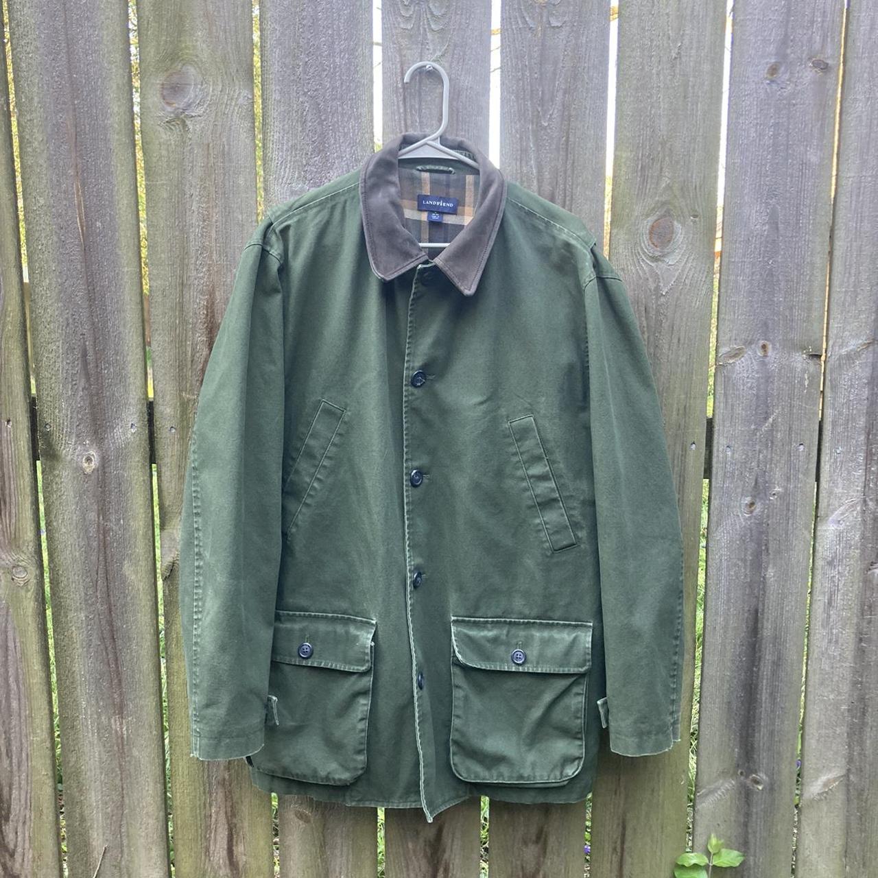 S Lands End Hunter Green Barn Coat Size Medium Depop