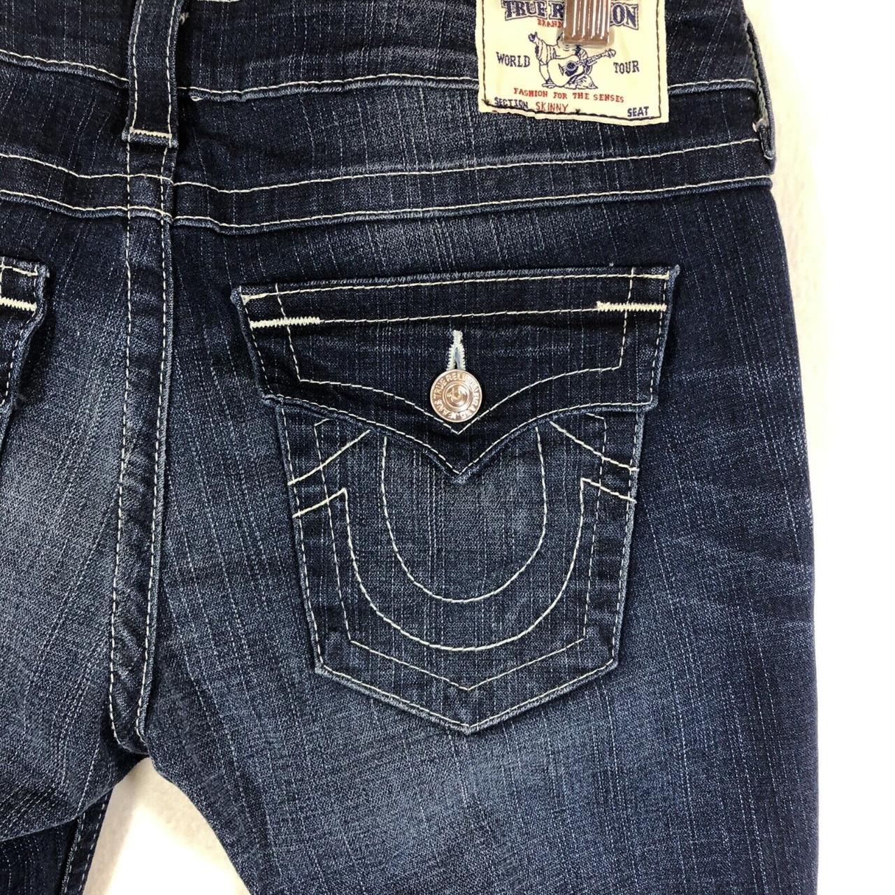 Womens True Religion Skinny Stretch Flap Pocket Blue... - Depop