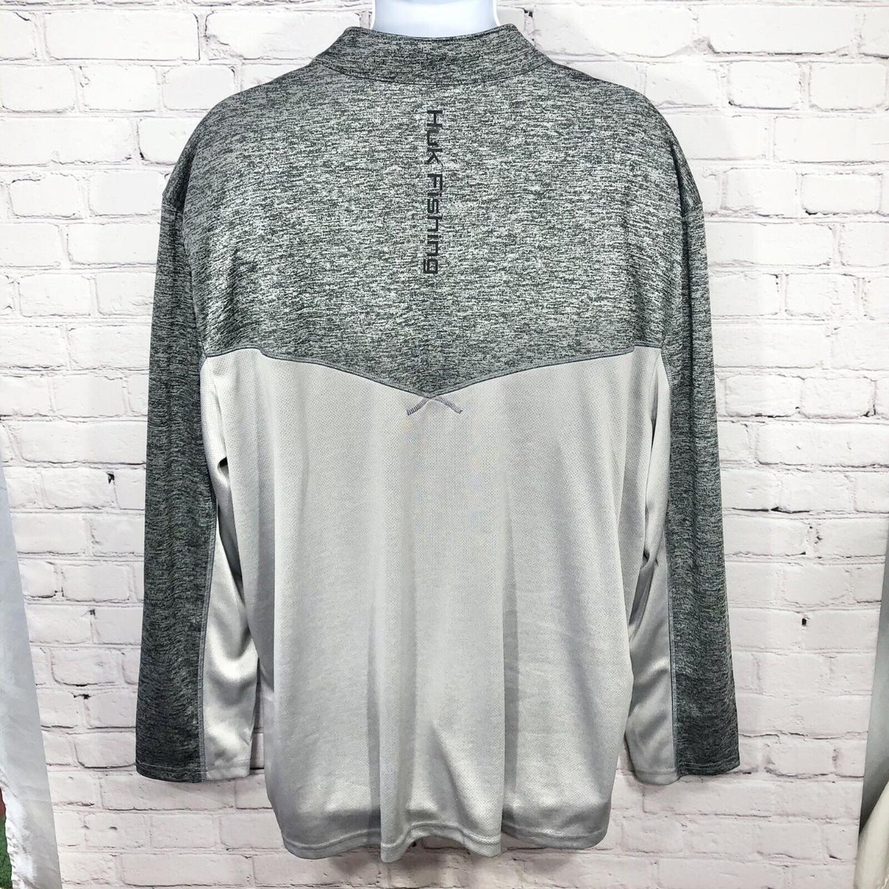 Mens Huk Performance Gray Long Sleeve Fishing Fish... - Depop