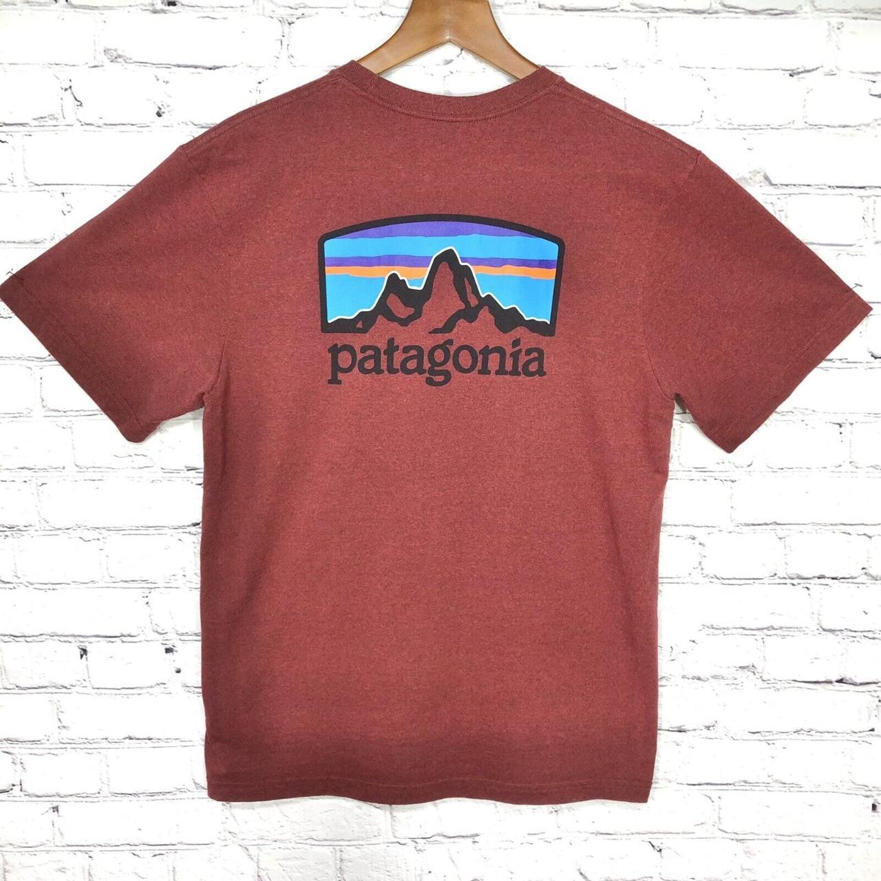 Patagonia Shirt Small Rust Color Graphic Tee Hiking - Depop