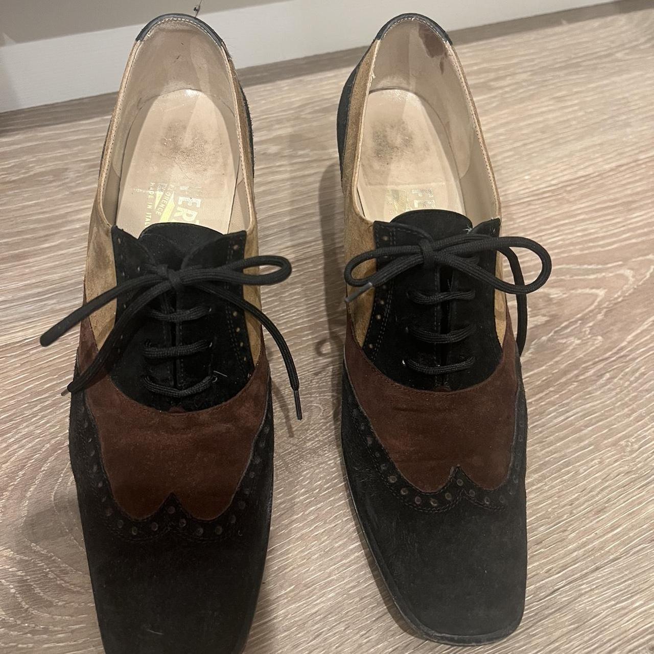 Ferragamo Wingtip lace up oxford suede heels SIZE | Depop