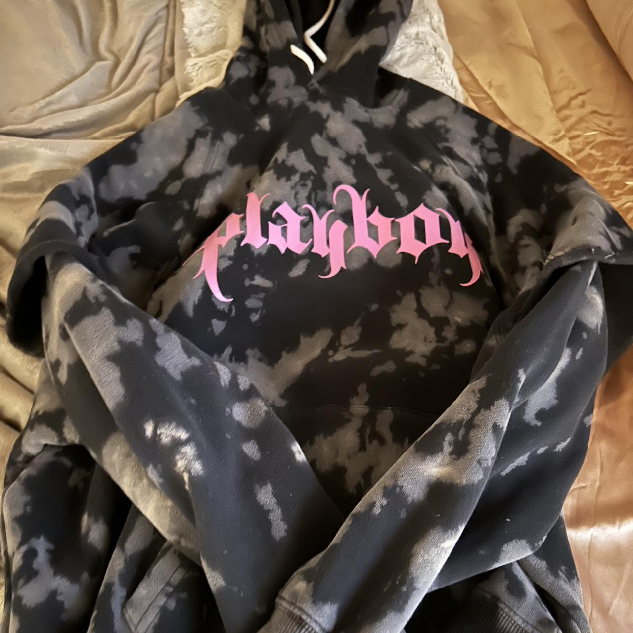 Tie Dye Playboy Hoodie Worn Once Fits like a... Depop