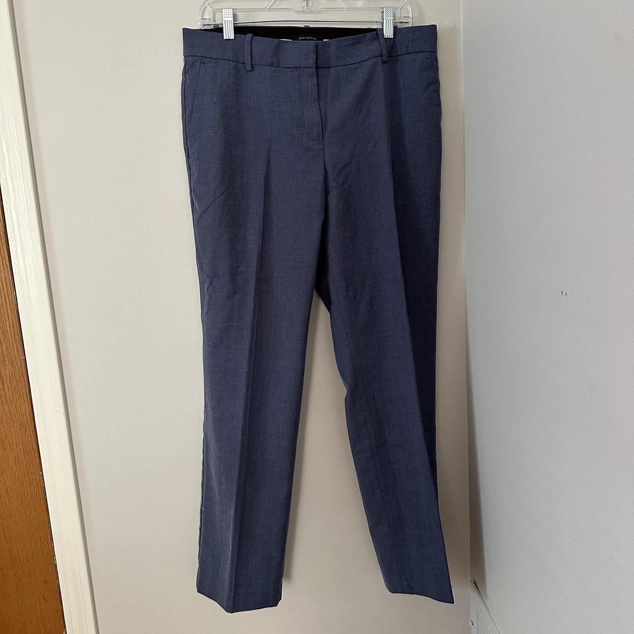 Ann Taylor Women's Blue and Navy Trousers | Depop