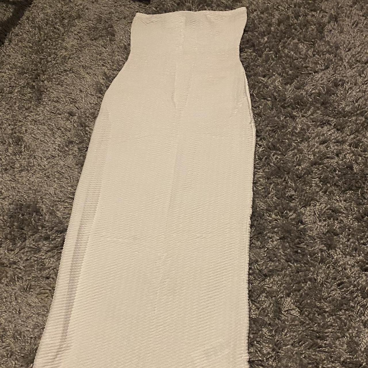 Shape White Textured Bandeau Midaxi Dress