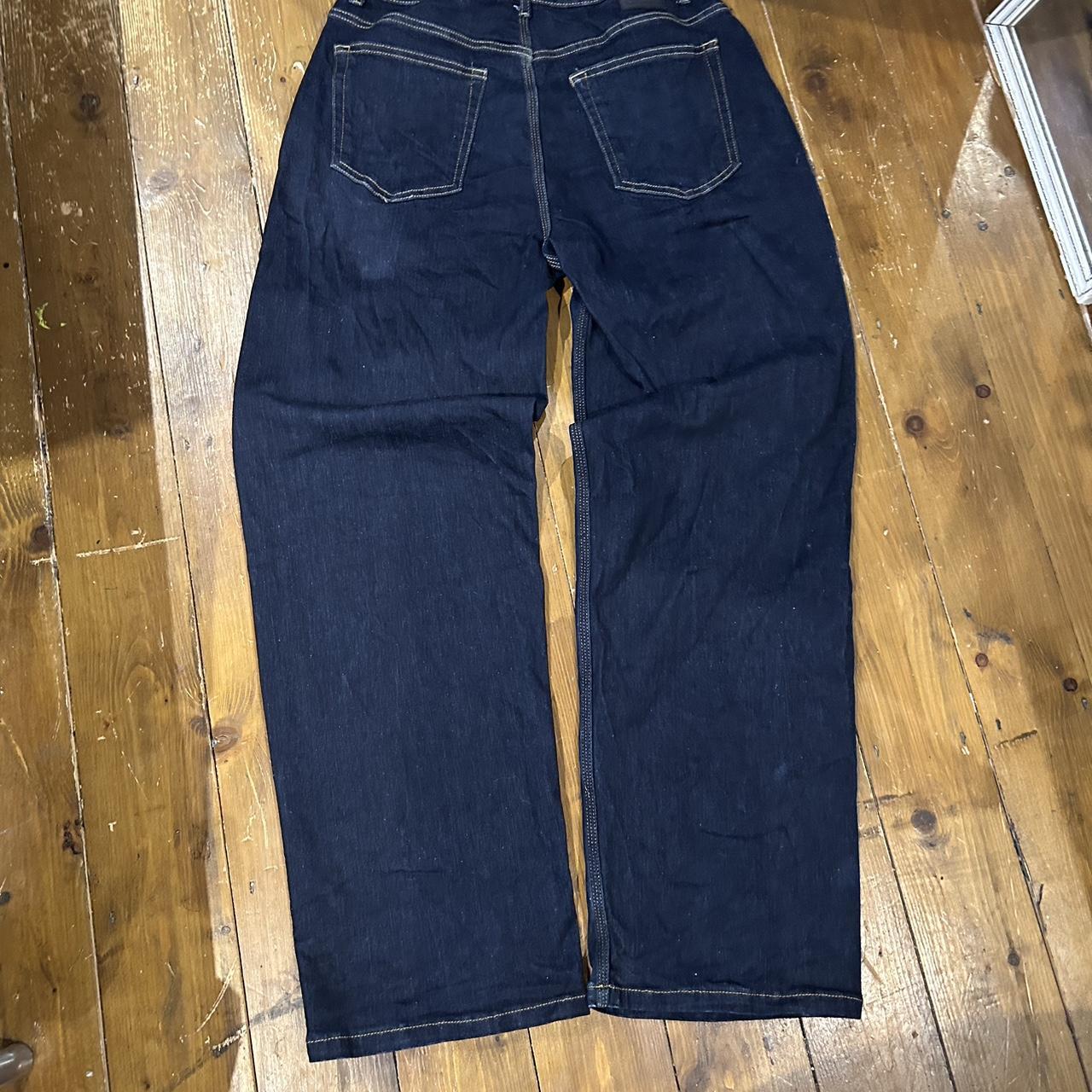 Route one baggy jeans Navy 32’ length Great condition - Depop