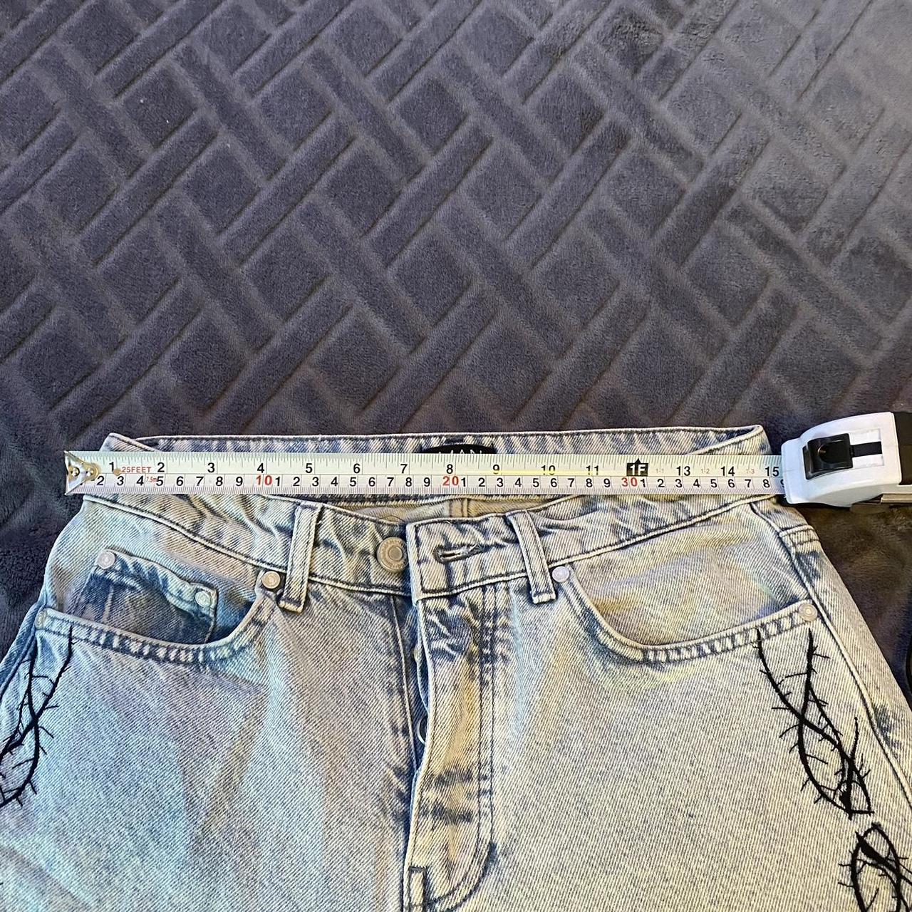 Barbed wire denim jeans Crazy barbed wire design!... Depop