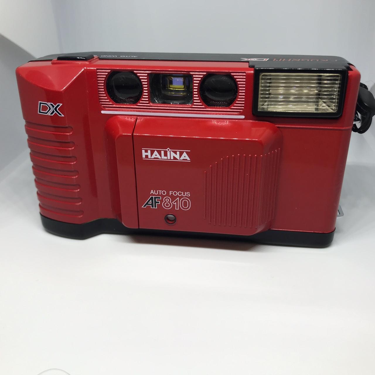 Red Halina point and shoot style 35mm film camera... Depop