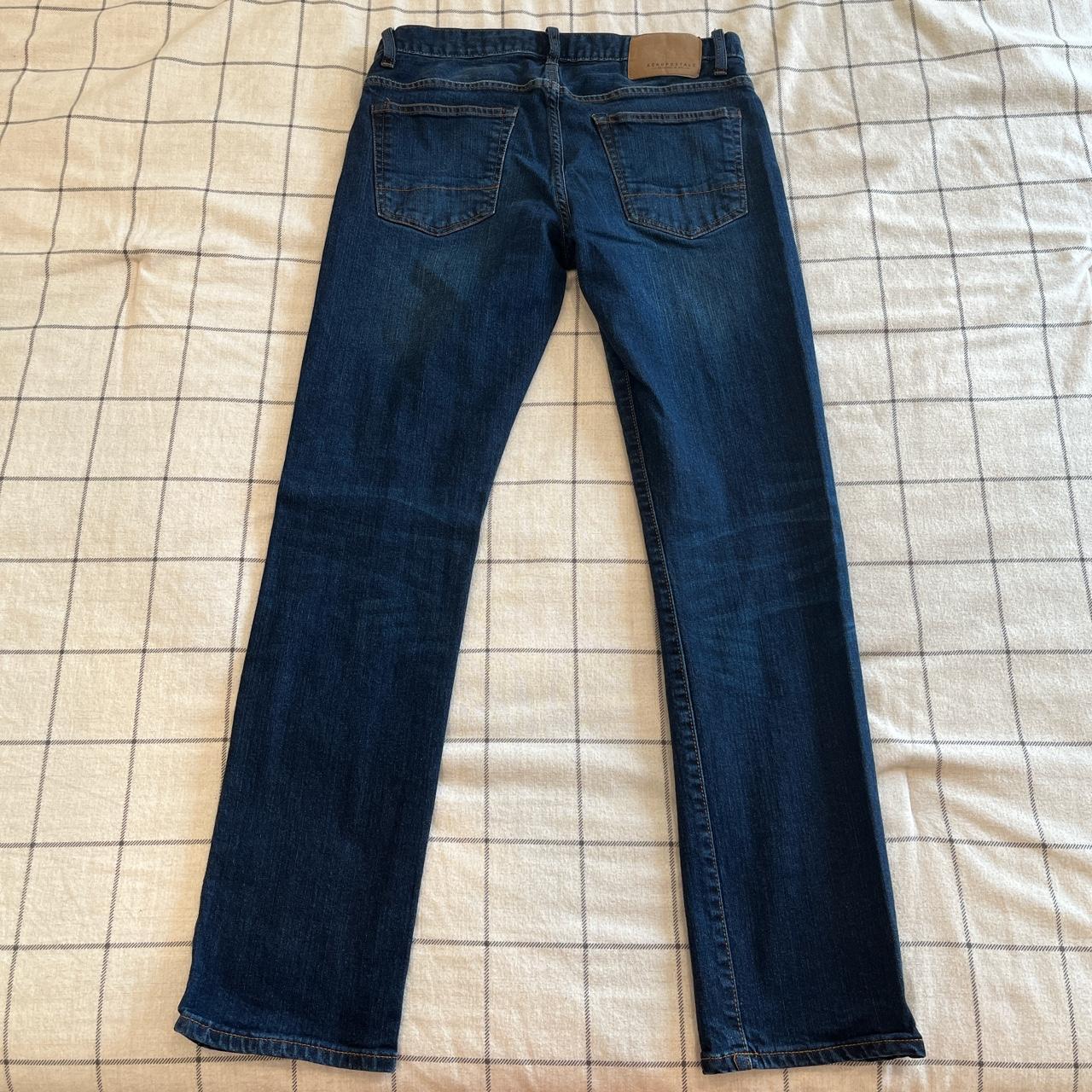 Dark blue denim Aéropostale jeans. Tagged 30x32 slim... - Depop