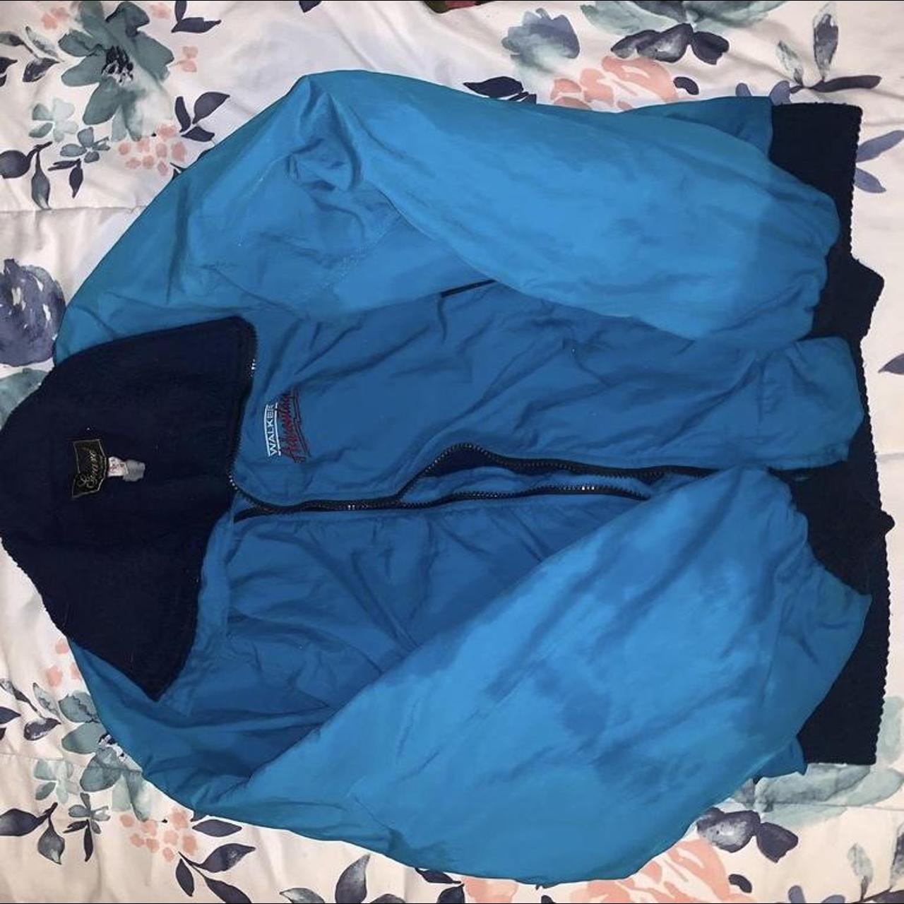 Men's Blue and Navy Jacket Depop