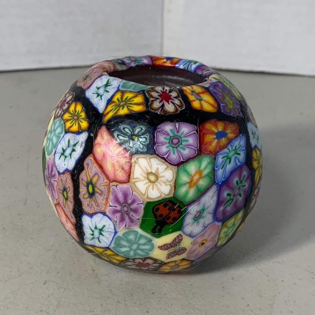 Set of 4 Flower Candles Bees Hippie Stained Glass Psychedelic