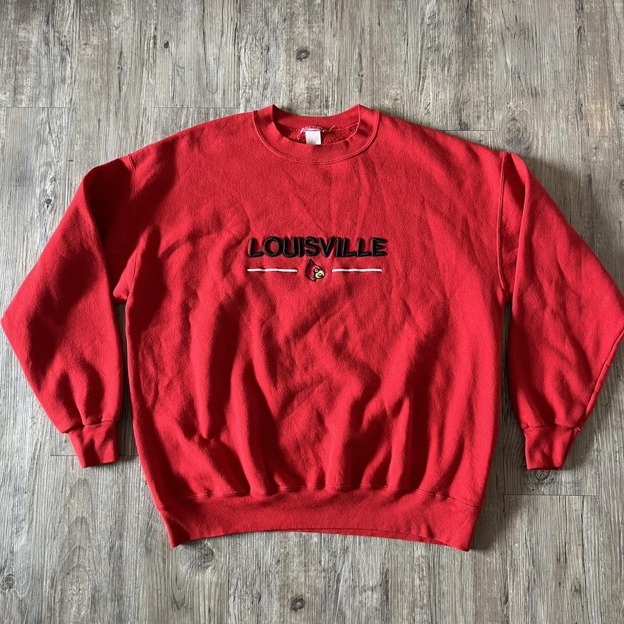 Vintage embroidered Louisville Cardinals hoodie with - Depop