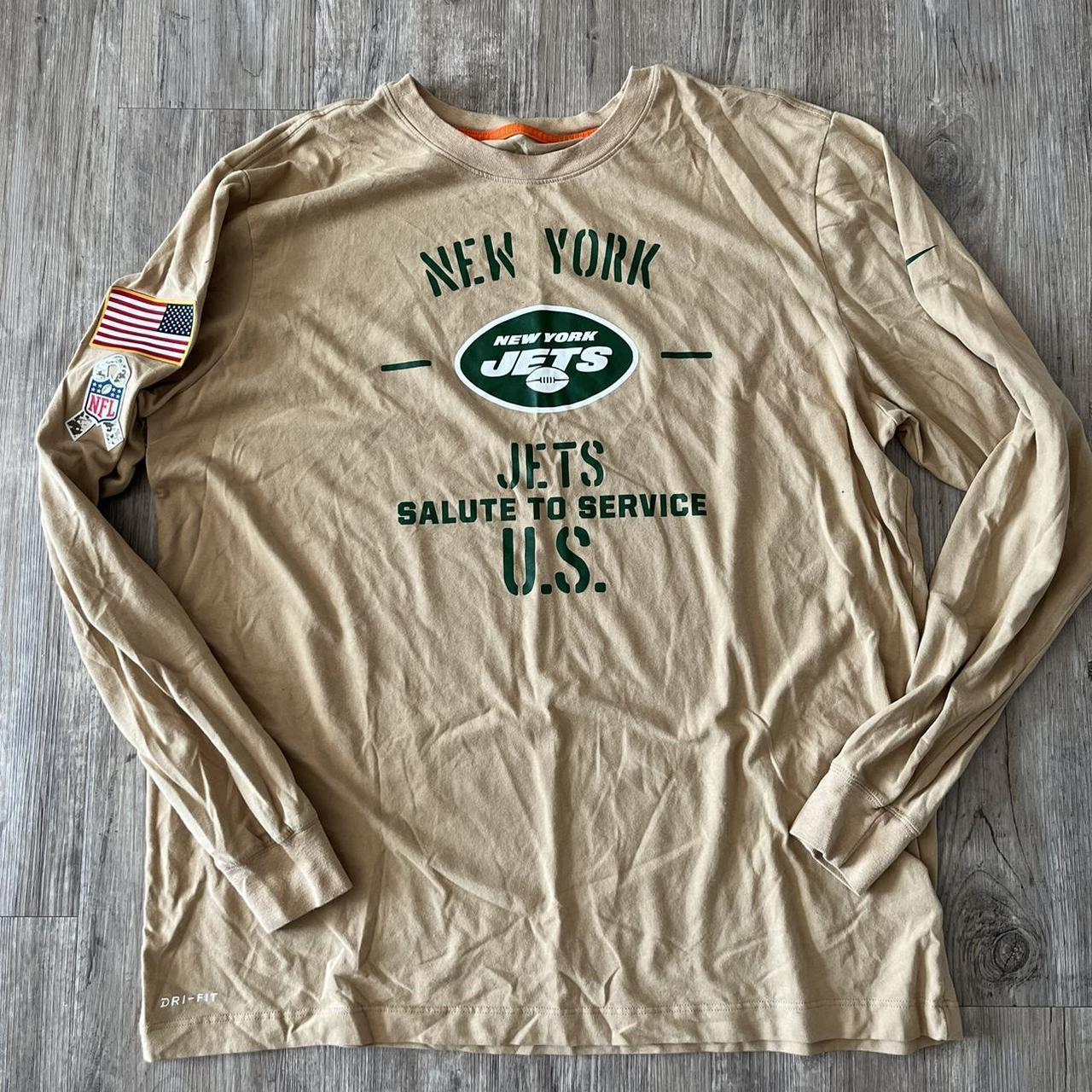 Gently Used NY Jets long sleeve t-Shirt Size 2XL on - Depop