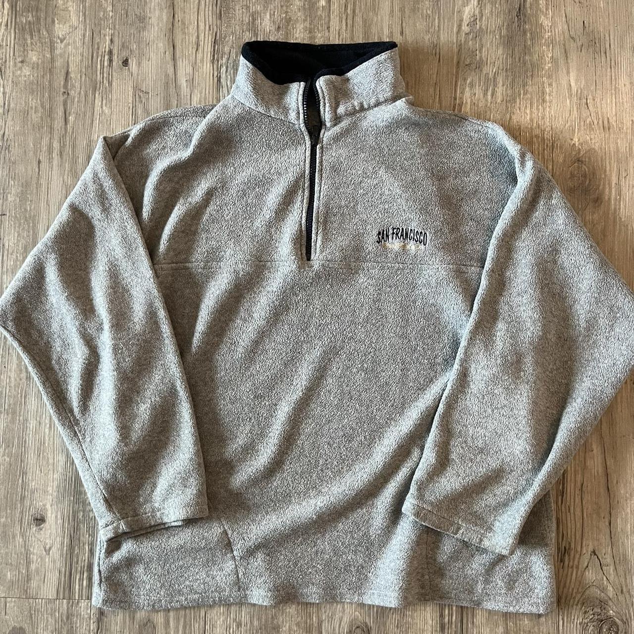 Mens vintage quarter zip fleece hot sale