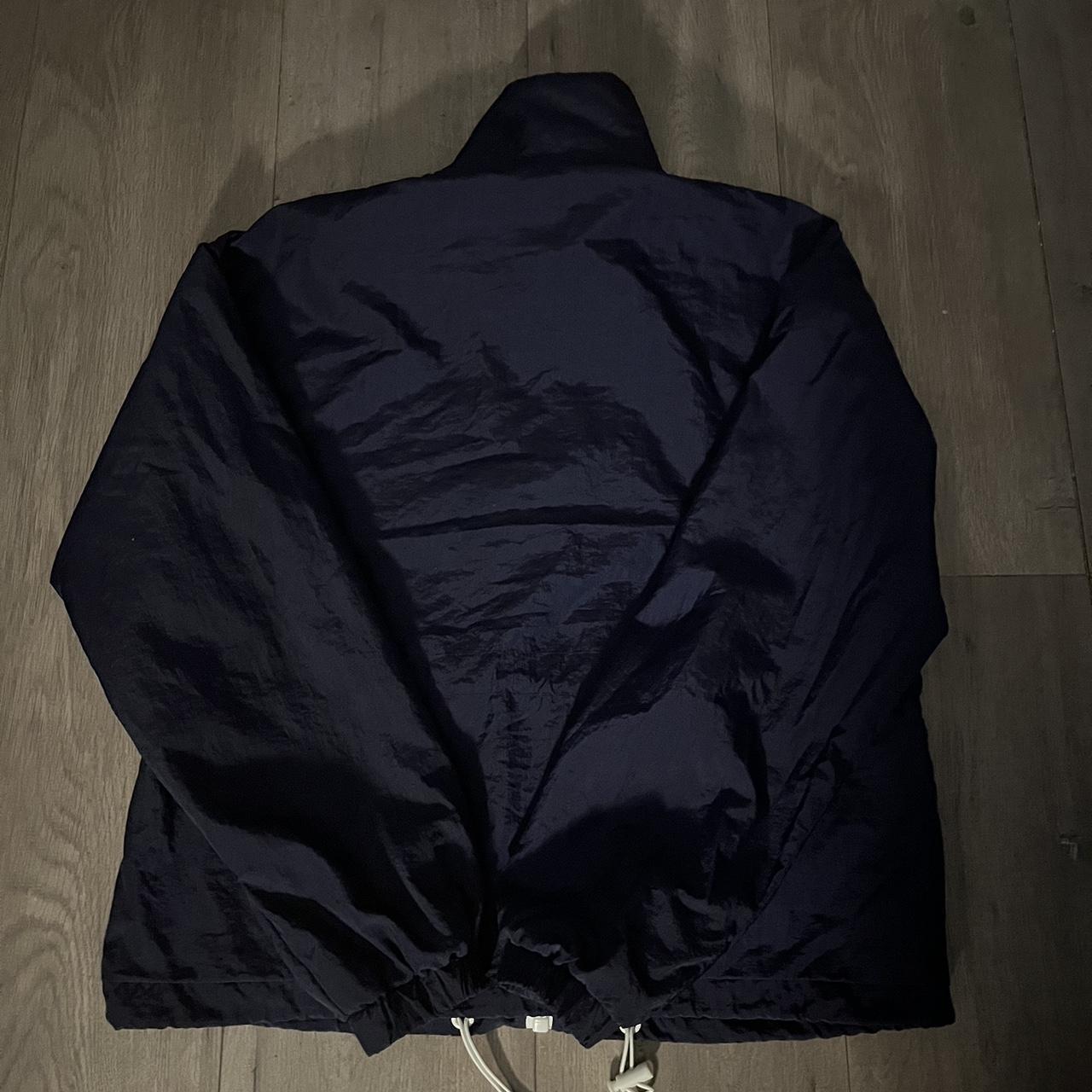 y2k navy blue windbreaker forever 21 size small good... - Depop