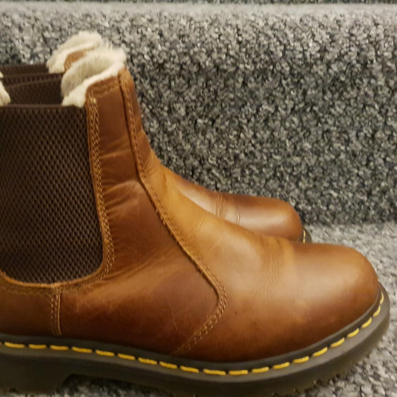 Dr Martens 2976 Leonore Faux Fur Lined Butterscotch... Depop