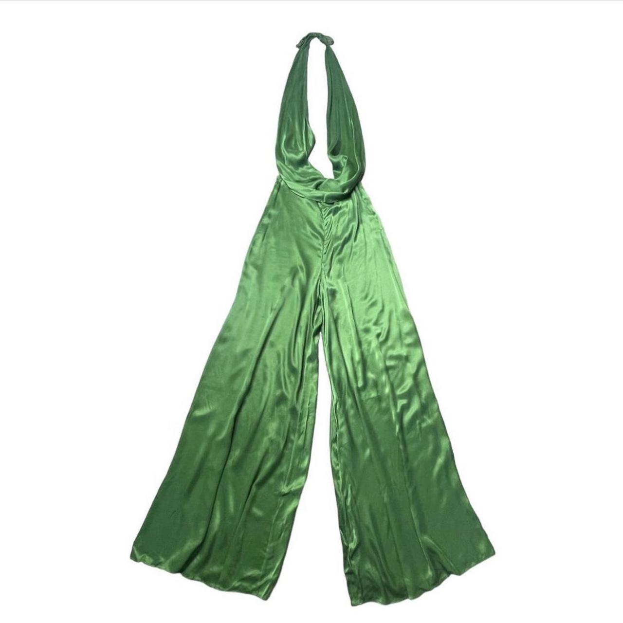 Rat and boa green silk jumpsuit. Purchased from... Depop