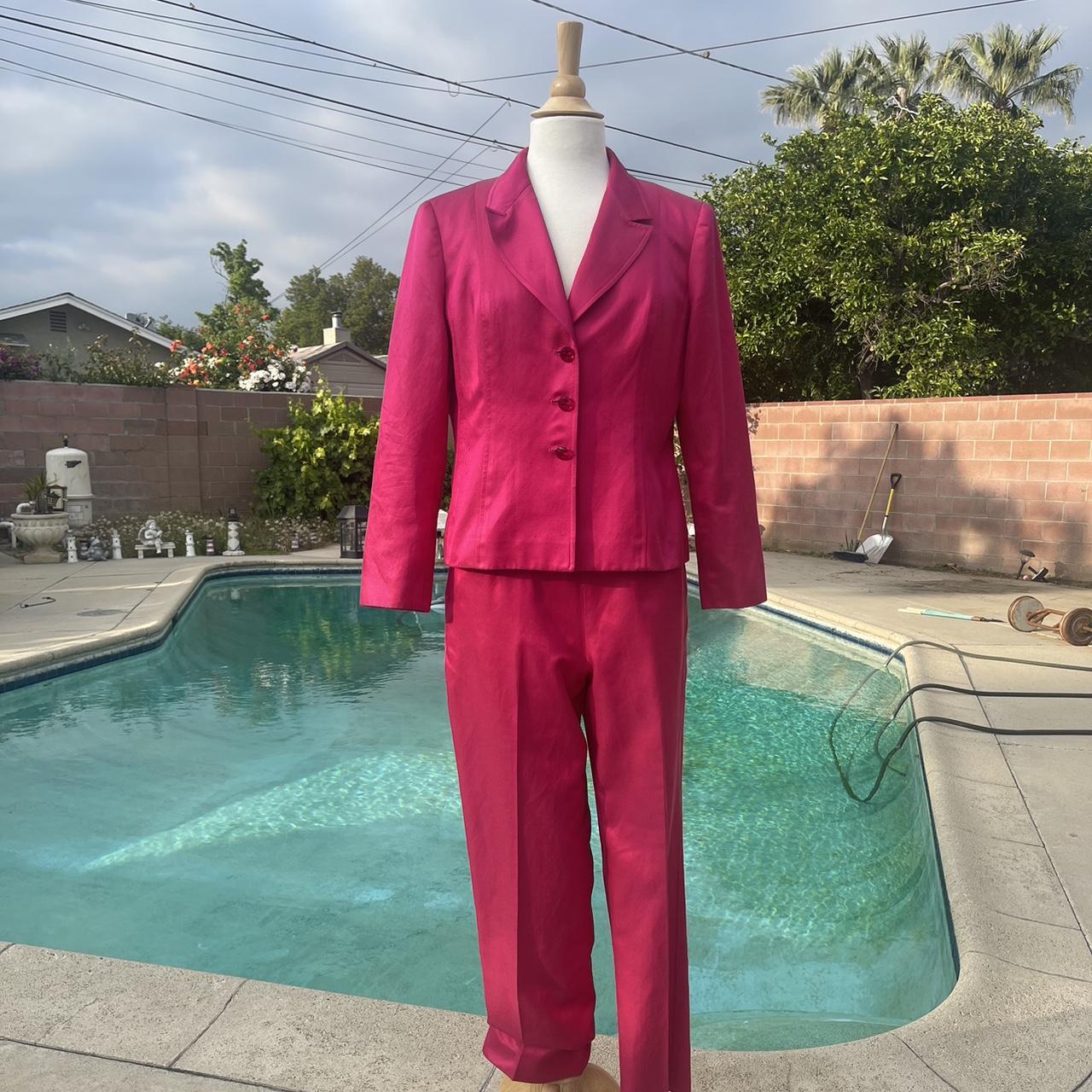 Vintage pink 2 two piece blazer and pants set suit
