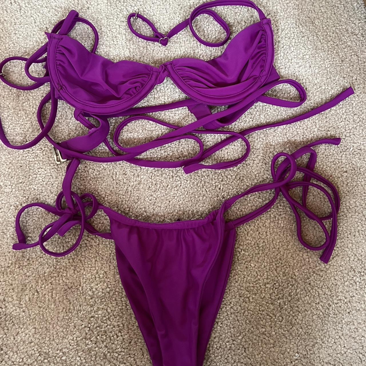 Tiger Mist Women's Purple and Pink Bikinisandtankinisets Depop