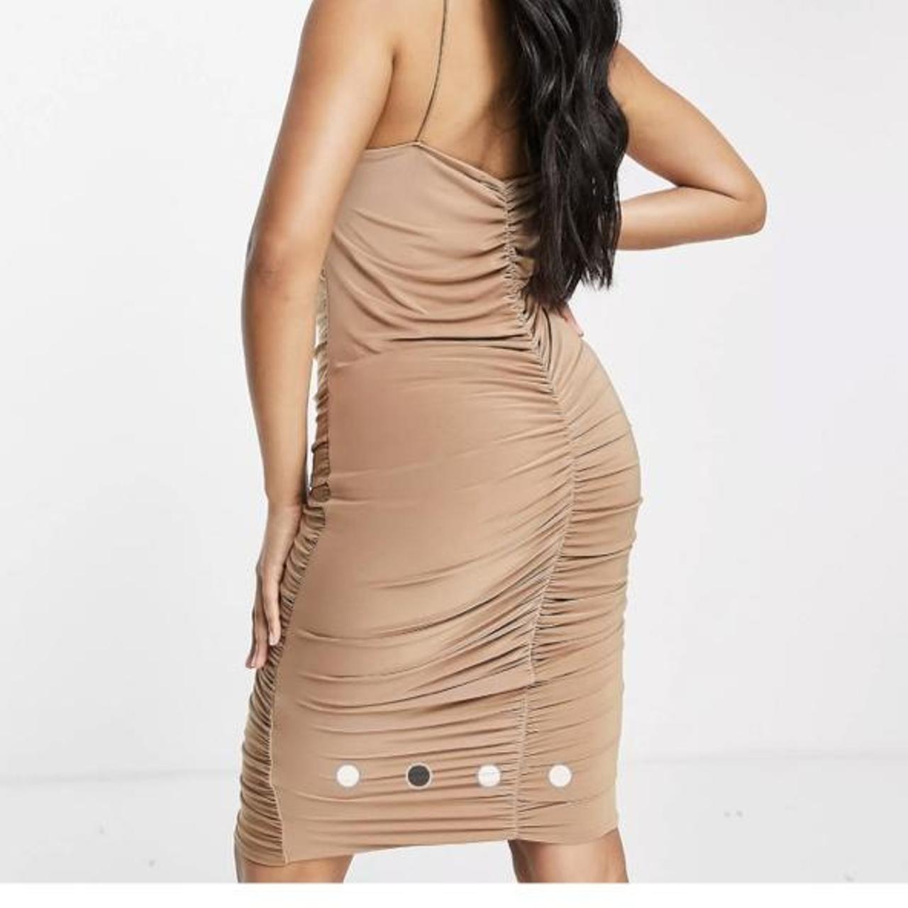 Femme Luxe Women's Tan and Brown Dress (4)