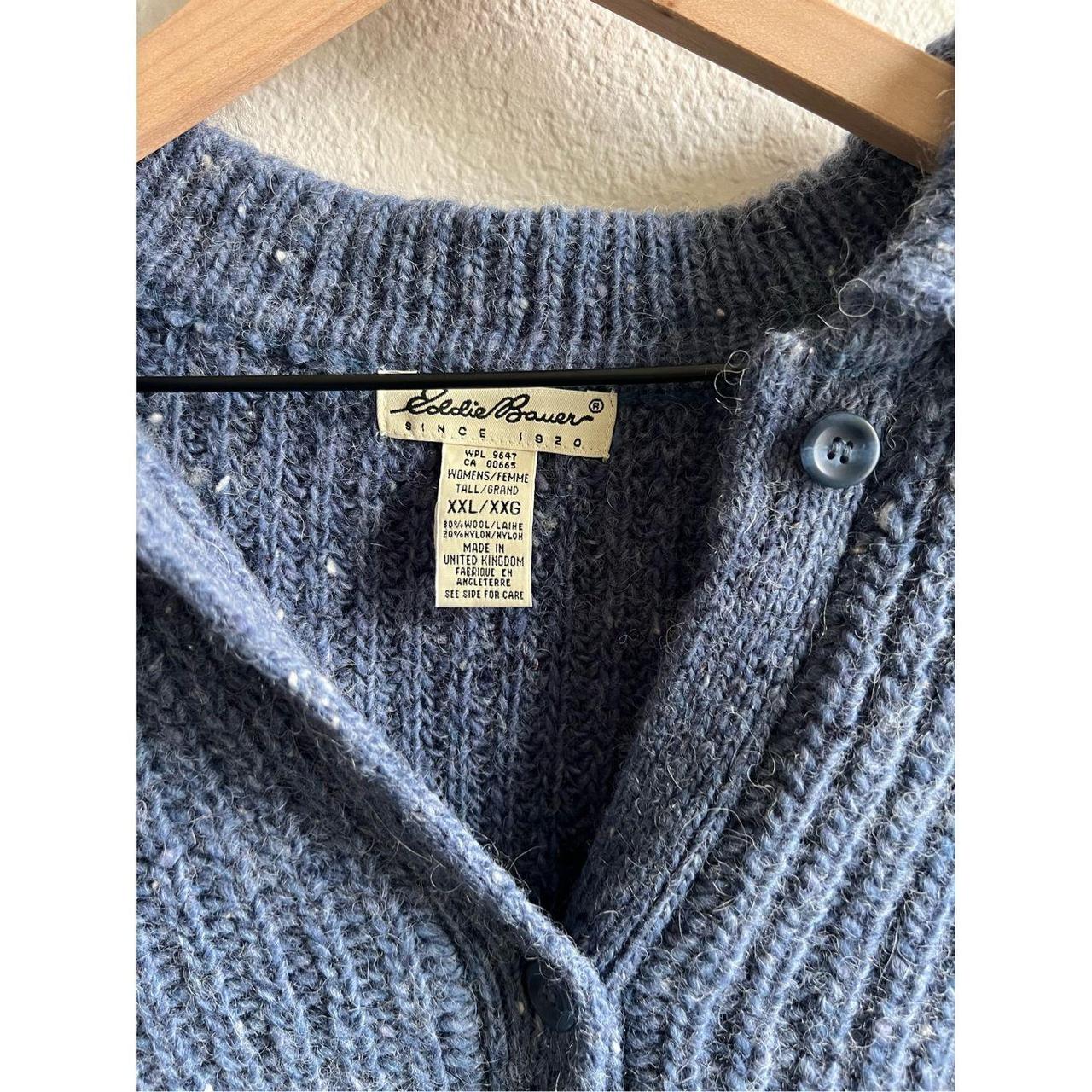 Vintage Wool Eddie Bauer Sweater. A nice grey blue... - Depop