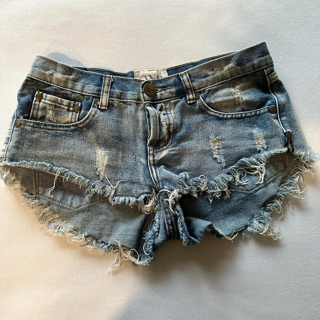 one teaspoon distressed jorts / button... - Depop