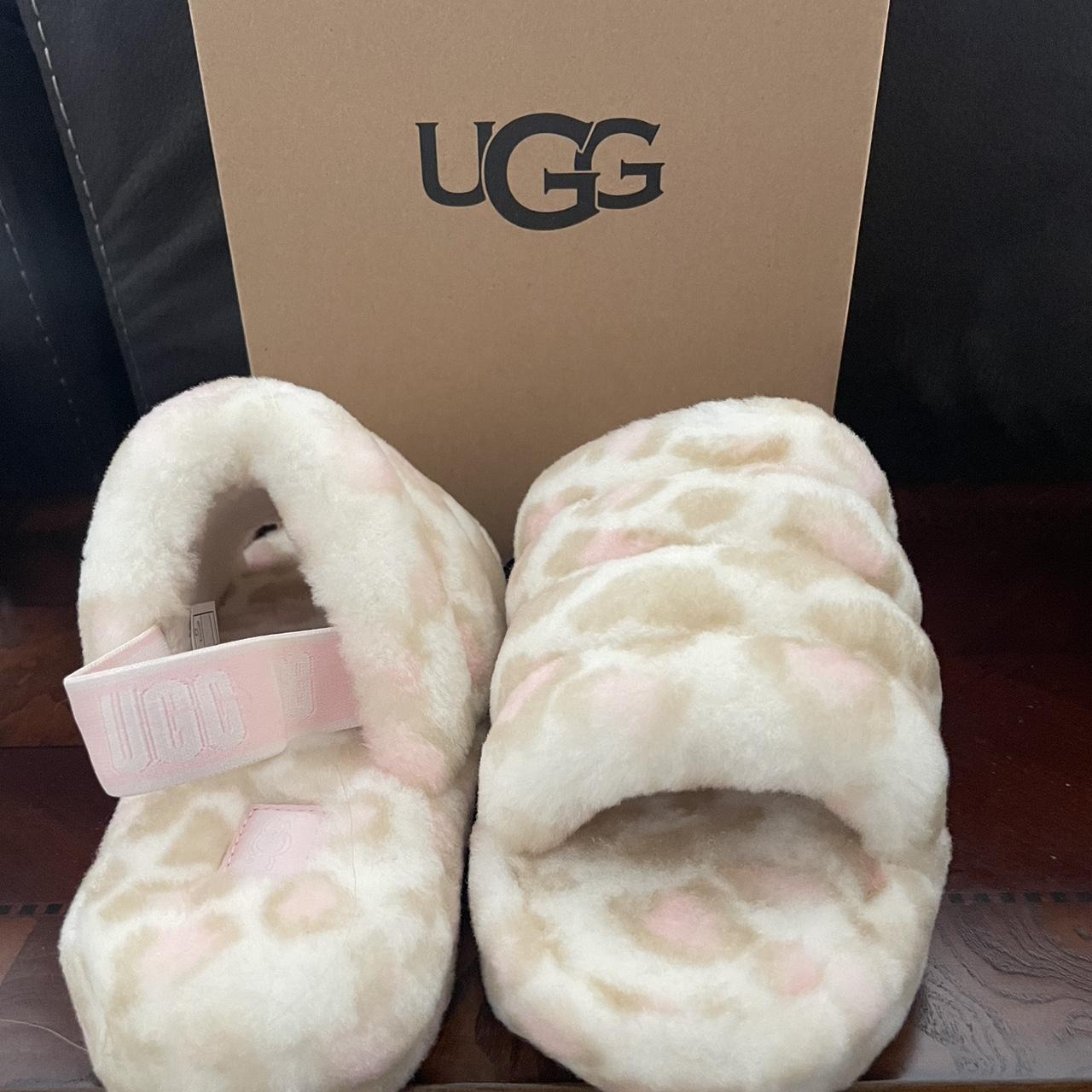 UGG Cream And Pink Slides Depop ugg-cream-and-pink-slides-depop