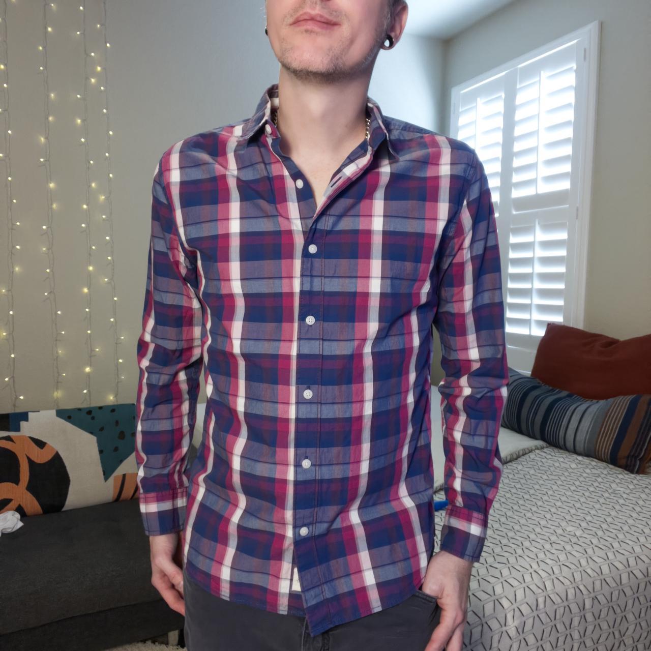 Red And Purple Plaid Shirt