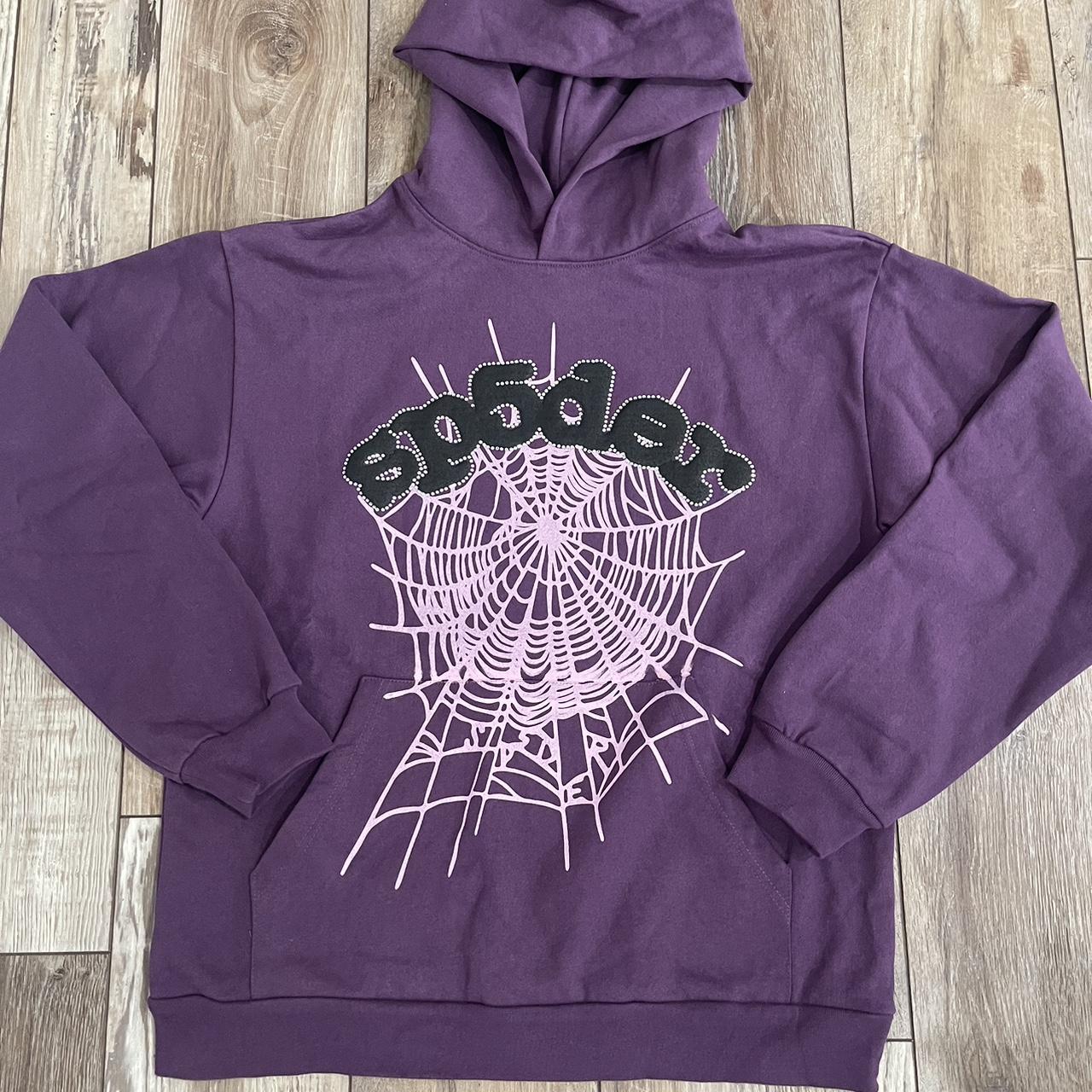 Brand new Sp5der Purple Hoodie Size L Send offers,... - Depop