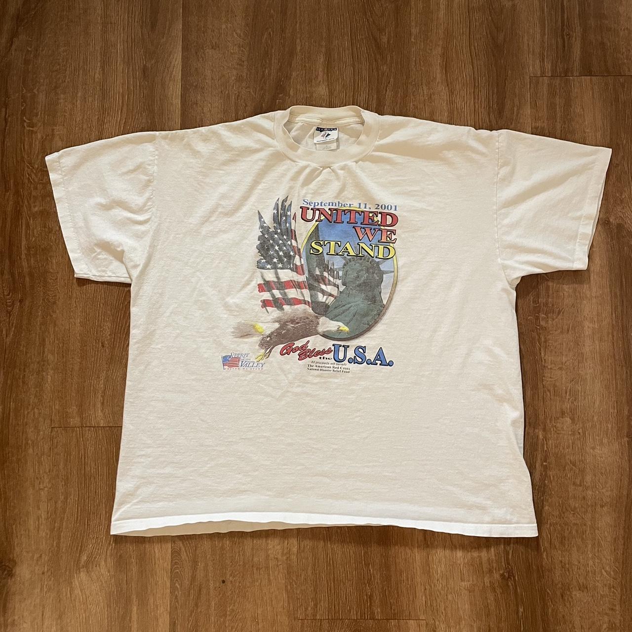 Vintage Jerzees 9/11 United We Stand White Short Sleeve T-Shirt