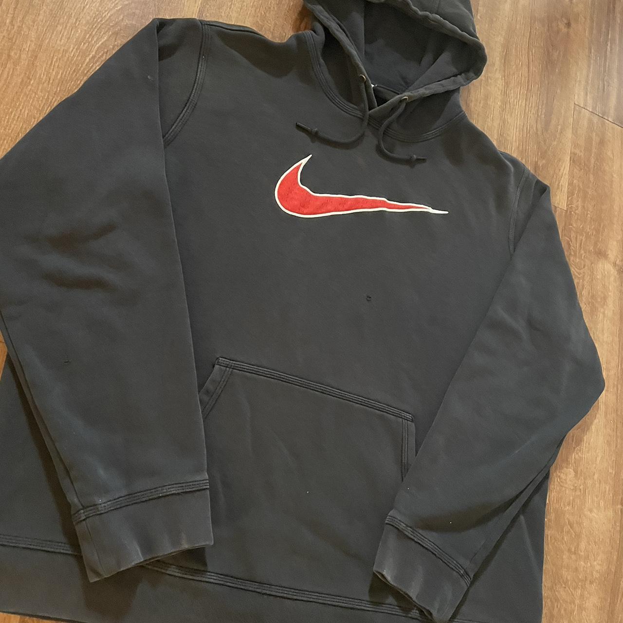 Black nike hoodie with 2025 red tick