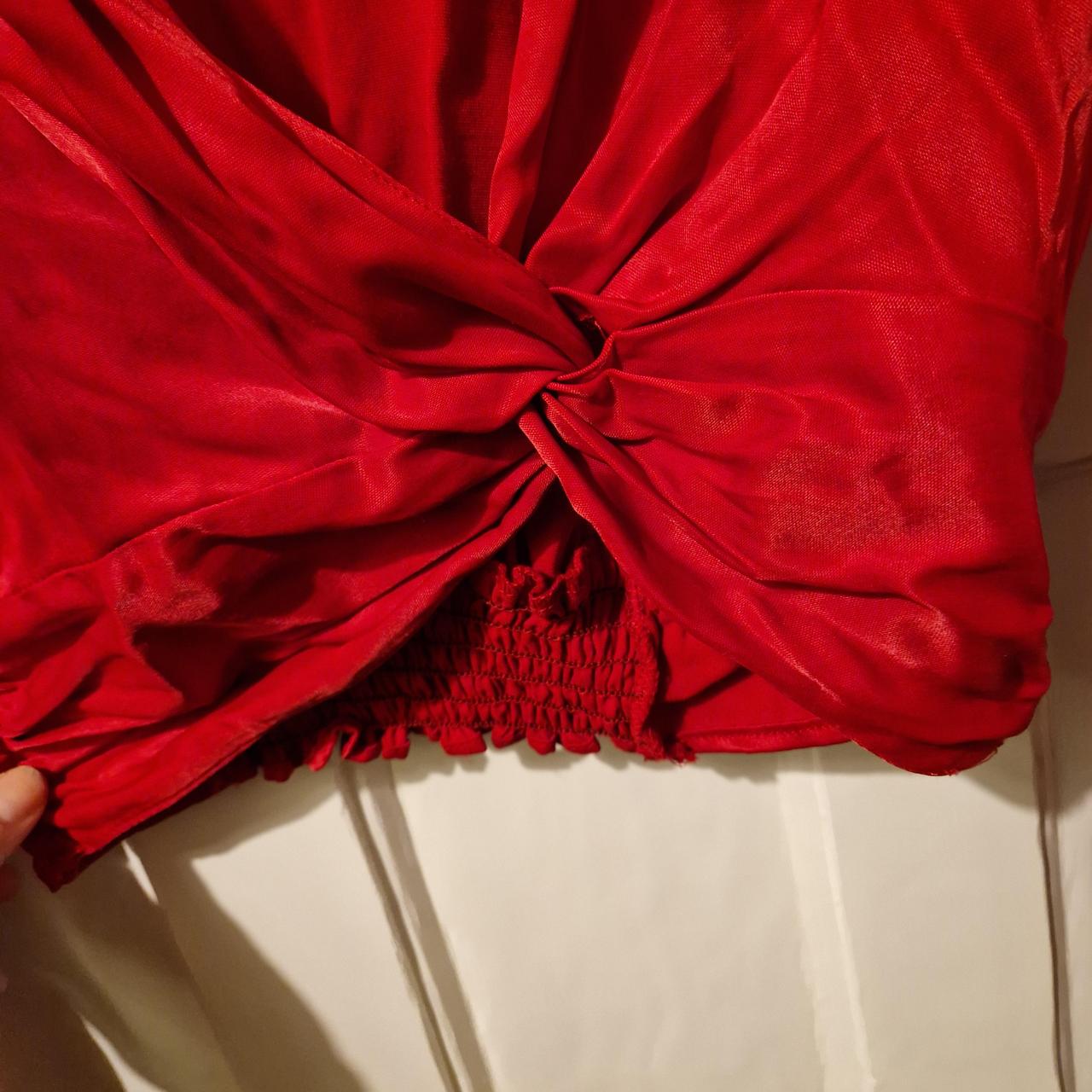 Satin red, twist zara crop top. Love it just never wear Depop