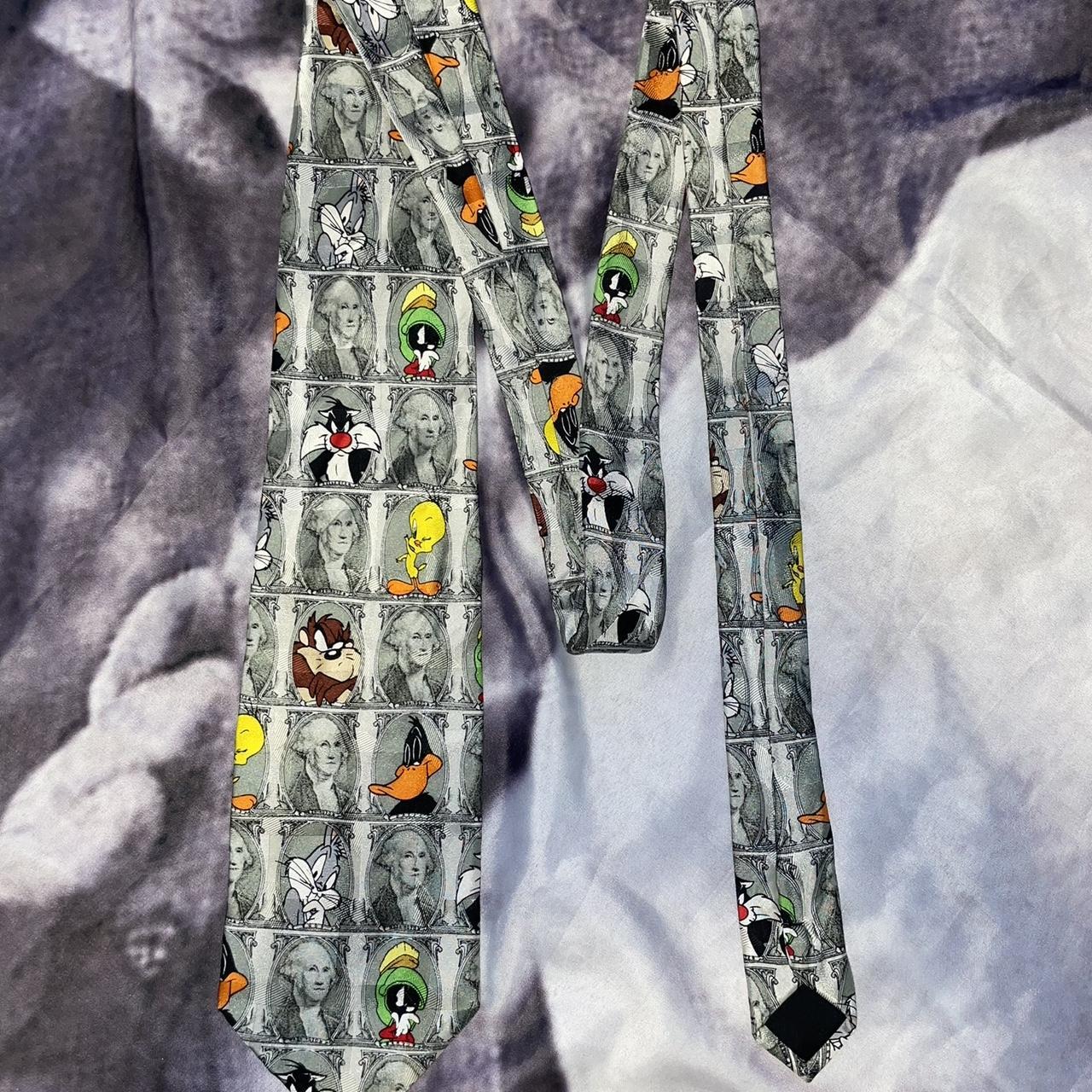 Looney Tunes Mania Money Tie Material: Silk Dated:... - Depop