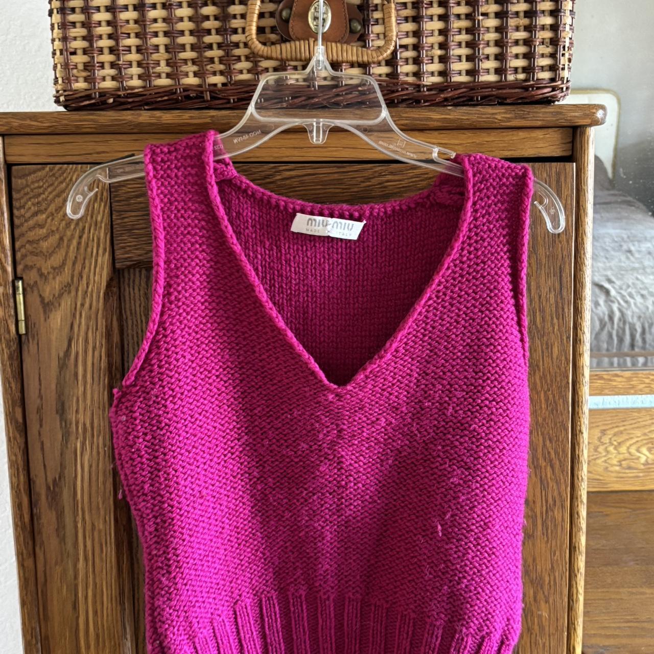 Miu Miu Women's Sweater - Pink - 4 – Magenta Miu … - image 1