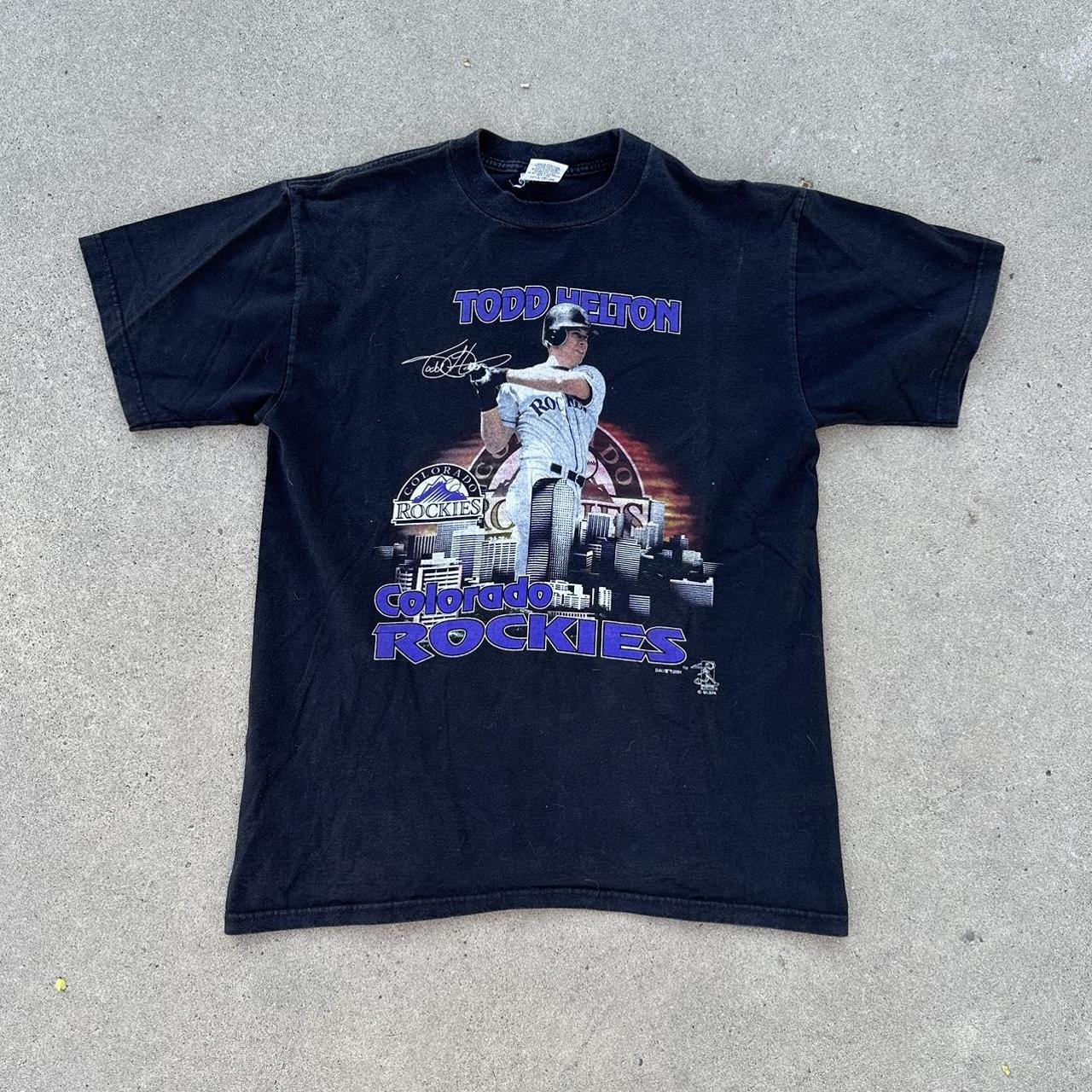 dynasty colorado rockies todd helton shirt large black t shirt