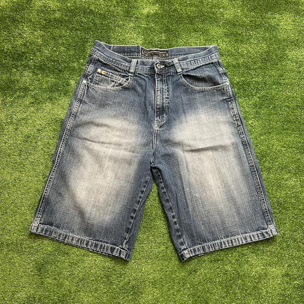 Vintage early 00s Southpole baggy jean shorts size... - Depop