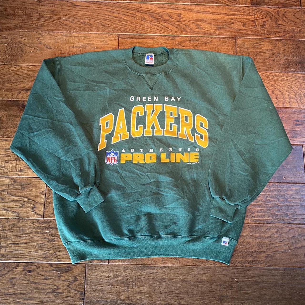 greenbay packers crewneck sweatshirt nfl pro line - Depop