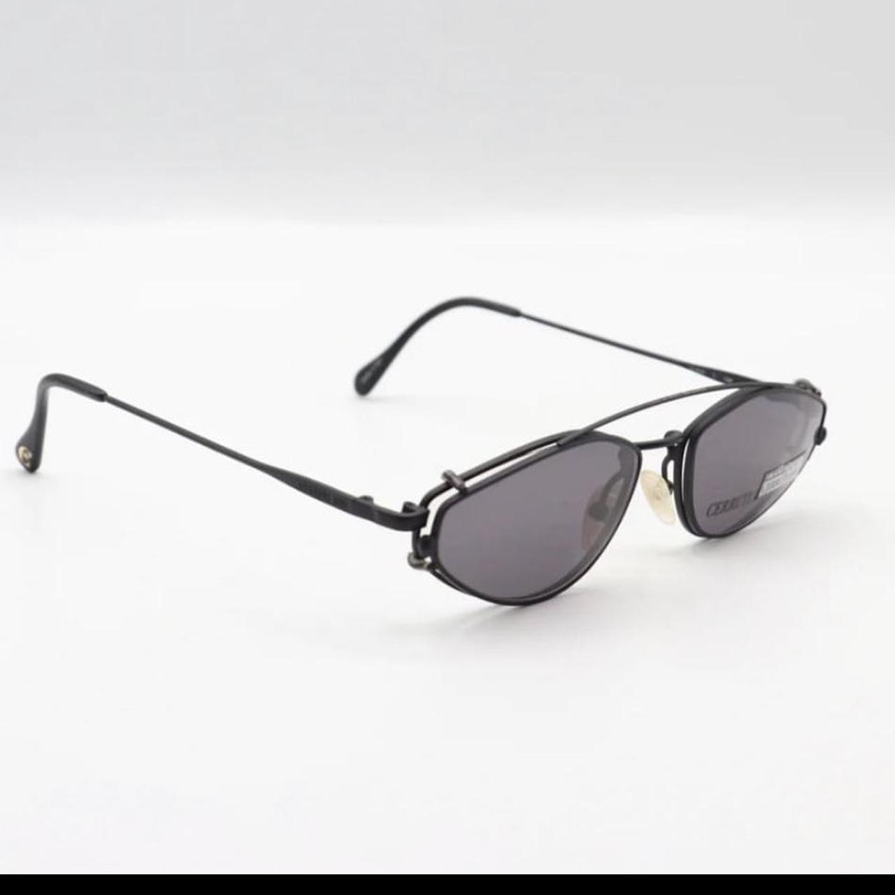 CERRUTI 1881 black metal clip on sunglasses. Vintage