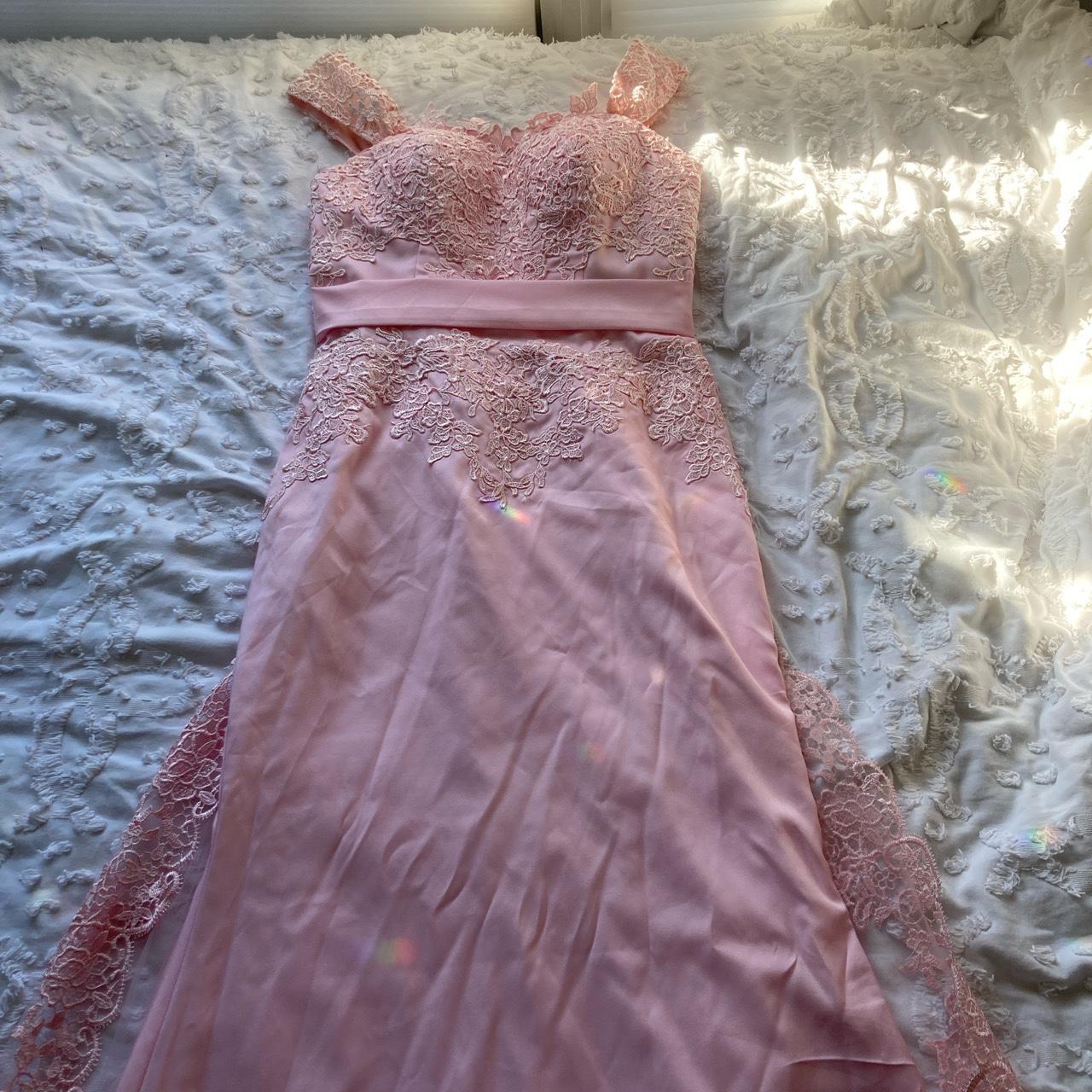 Vintage hebeos dress. Completely pastel pink with... - Depop