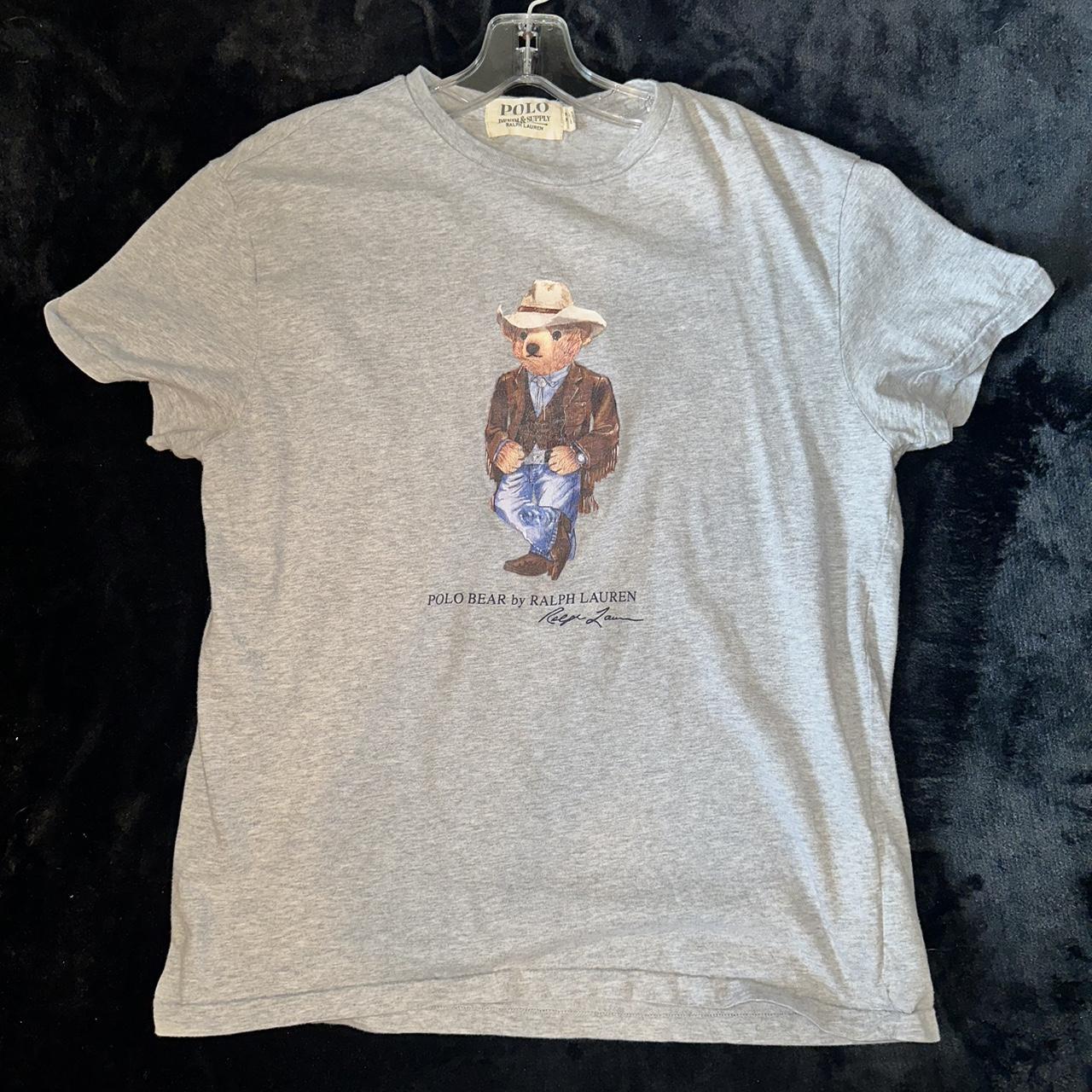 Ralph Lauren Polo Bear cowboy tshirt Size medium... - Depop