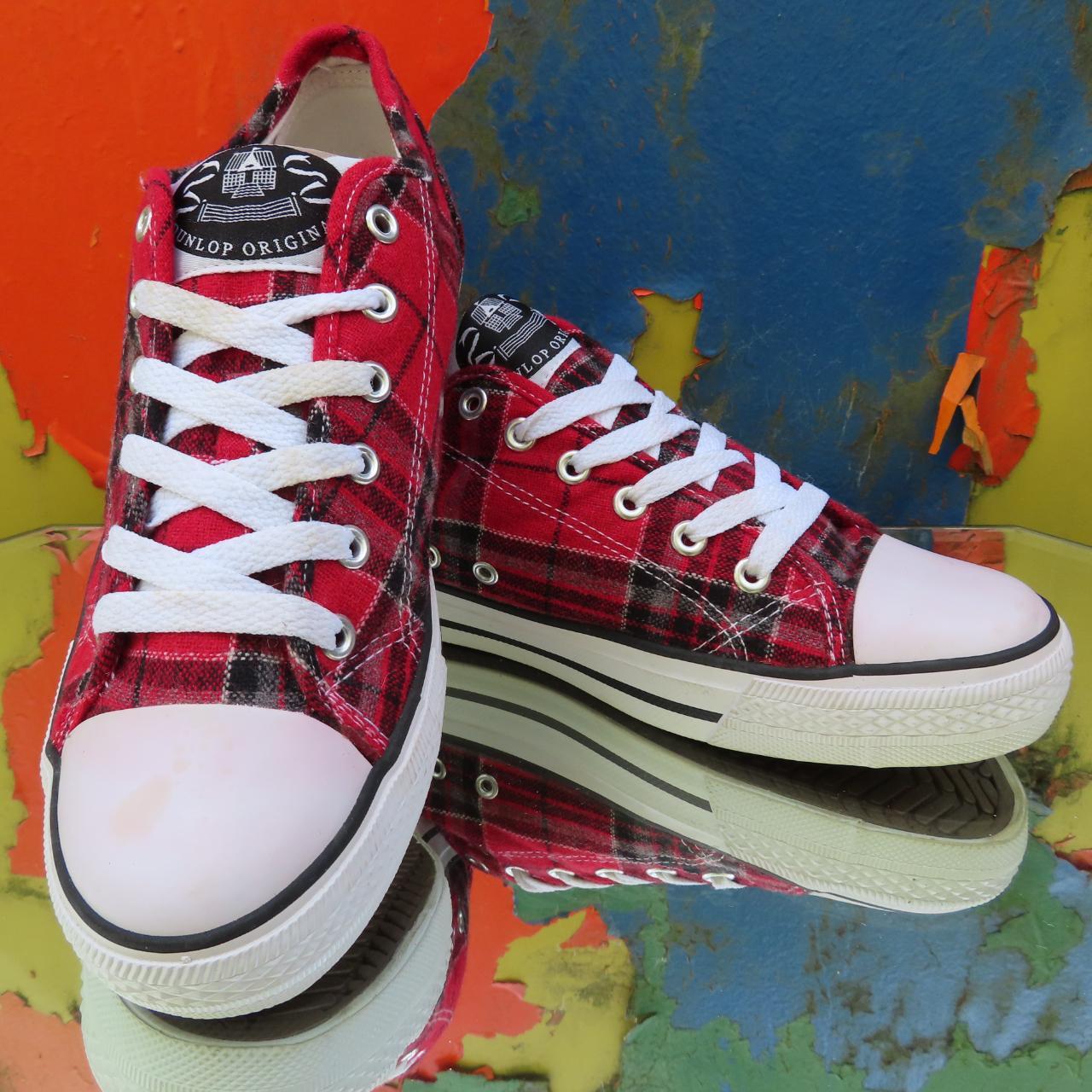 Dunlop Original Red Tartan Converse Style Shell Toe